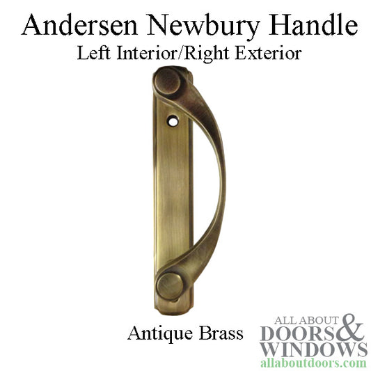 Andersen Newbury Gliding Door Single Handle - Right Interior/Left Exterior - Antique Brass