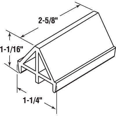 Bumper - Sliding Patio Door, Extruded Rubber Bumper - Black