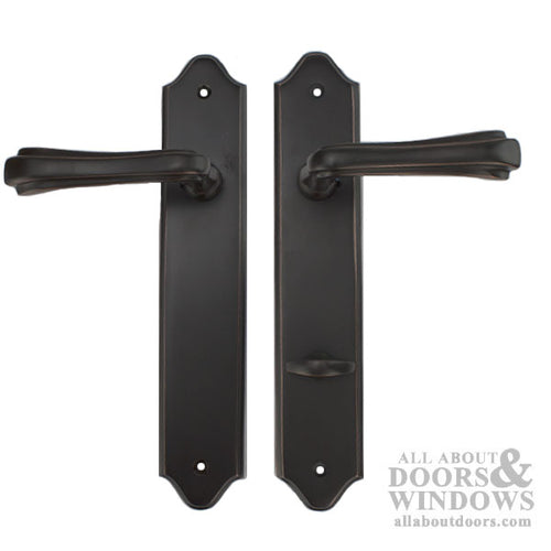 Double Door Handle Set For Use with Multipoint Lock, Non-Keyed, Wembley Lever, Oil Rubbed Bronze - Double Door Handle Set For Use with Multipoint Lock, Non-Keyed, Wembley Lever, Oil Rubbed Bronze