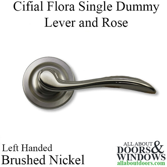 Cifial Flora Single Dummy Lever and Rose, Left Handed - Brushed Nickel