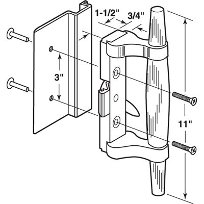 DISCONTINUED - Handle Set - Sliding Patio Door, International - Clamp Latch - Aluminum