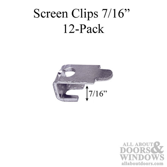 Screen Clips, C, 7/16, with Screws - Aluminum 12-pack