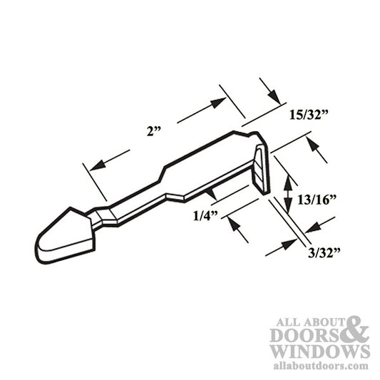 DISCONTINUED 2 Inch Lever Latch with Black Plastic Tip