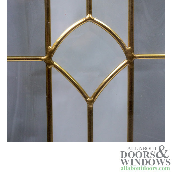 Curved Top, Leaded wavy glass, Brass Caming - Curved Top, Leaded wavy glass, Brass Caming