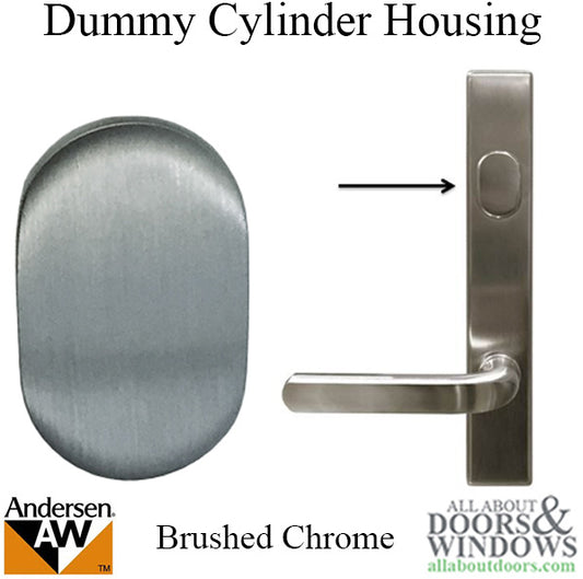 Dummy Cylinder Housing, Andersen - Brushed Chrome