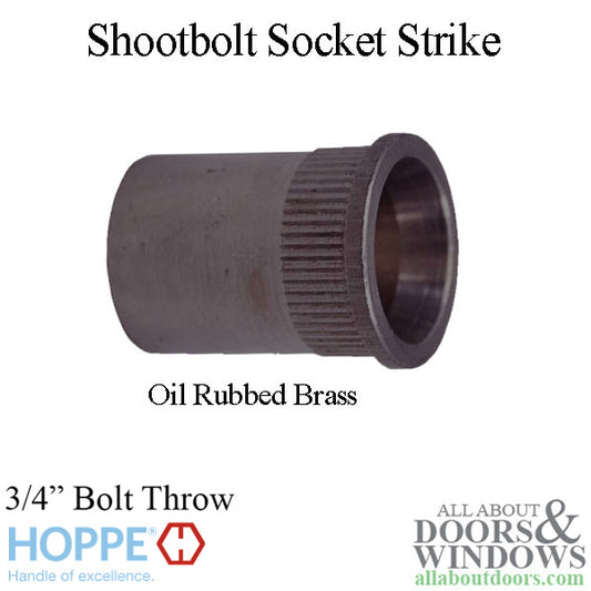 Socket Strike, Shootbolt ,14mm x 20mm - Oil-Rubbed Brass