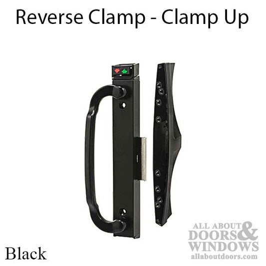 Discontinued - Reverse Style Clamp Sliding Patio Door Handle Set - Black