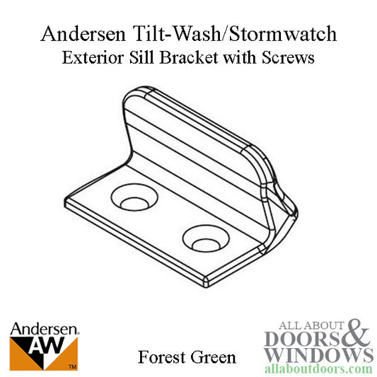 Andersen Exterior Sill Stormwatch Bracket w/ Screws - Forest Green