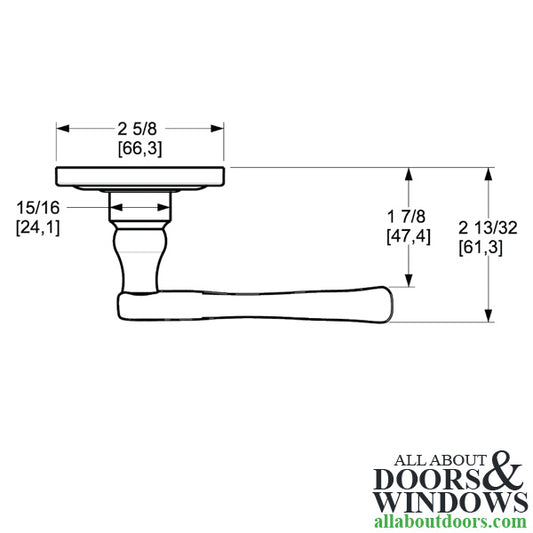 5108 Estate Lever, Left-Handed - Polished Brass and Brown