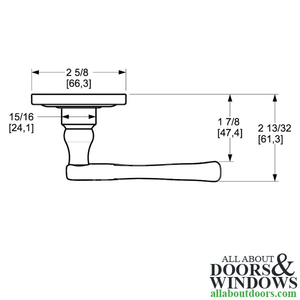 5108 Estate Lever, Left-Handed - Polished Brass and Brown - 5108 Estate Lever, Left-Handed - Polished Brass and Brown