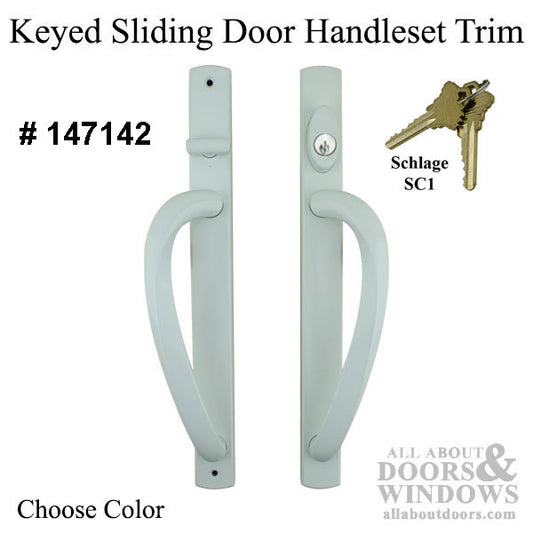 Weathershield Narrow Patio Sliding door Handle with key - Discontinued