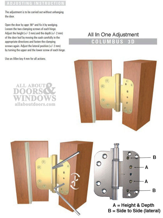 Hinge, All in one (V-H) Inswing Door Hinge - Brass - Sold Out