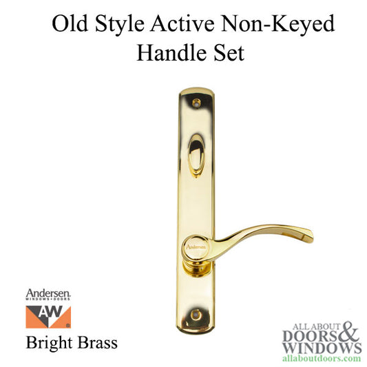 Old Style Andersen Handle Set, Estate,  Active Door - Bright Brass