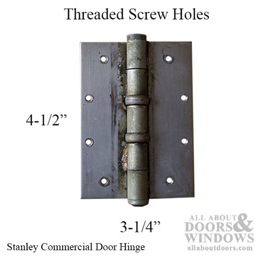 Commercial slip-in door hinge 4.5 x 3.25 five knuckle Ball Bearing, Threaded Leaf