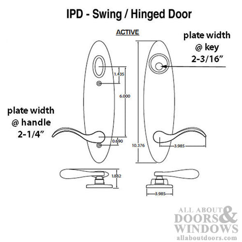 Peachtree IPD Citadel Swing Hardware - Polished Chrome - Peachtree IPD Citadel Swing Hardware - Polished Chrome