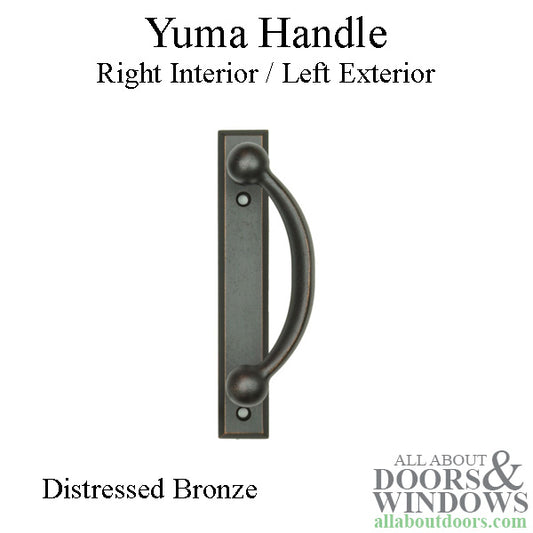 Andersen Yuma Gliding Door Handle - Right Interior/Left Exterior - Distressed Bronze