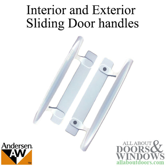 Dished Style, Interior & Exterior Pull  Sliding Door-  white