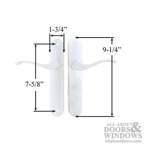 Passive Cambridge Handleset, Right Hand Multipoint Lock Trim - White - Passive Cambridge Handleset, Right Hand Multipoint Lock Trim - White