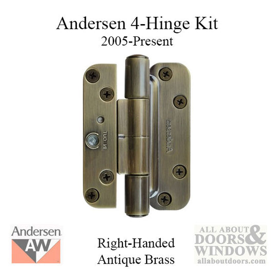 Andersen 4 Hinge Kit, Right Hand (2005-Present) - Antique Brass