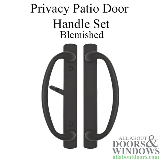 Charlotte Patio Door Handle Set, Non-Keyed - Black - Blemished