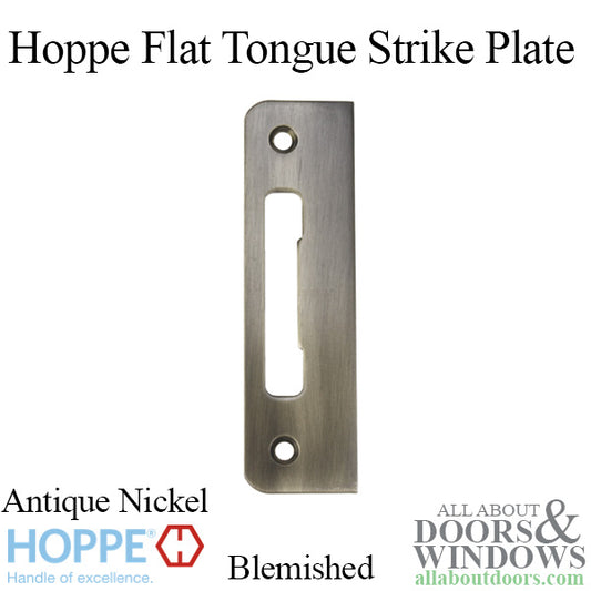 Strike Plate, PT0002N, Flat Tongue 1.30 x 4.57 -  Antique Nickel