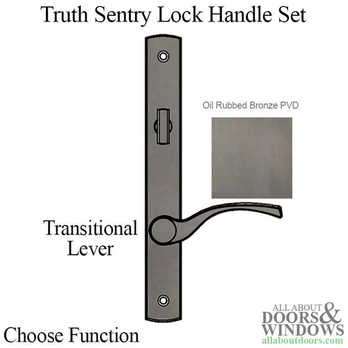 Truth Sentry Lock Handle Set, Transitional, Decorative finishes over Brass- PVD Bronze - Truth Sentry Lock Handle Set, Transitional, Decorative finishes over Brass- PVD Bronze