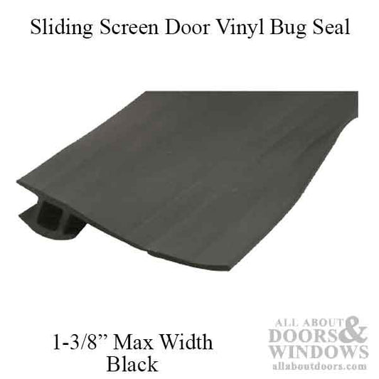 Vinyl Bug Seal for Sliding Screen Door - 8 Foot Roll, Black