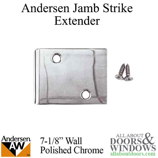 Andersen Jamb Strike Extender, 3" - Polished Chrome