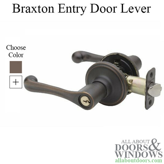Braxton Style Keyed Entry Door Lever Set  - Choose Color