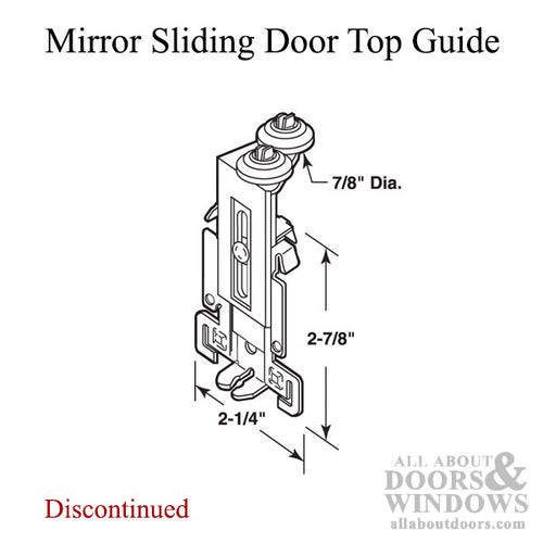 Discontinued - Top Guide, Mirror Sliding Door - Discontinued - Top Guide, Mirror Sliding Door