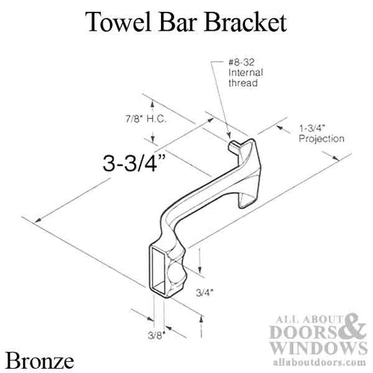 Towel Bar Bracket - Bronze - 2 Pack