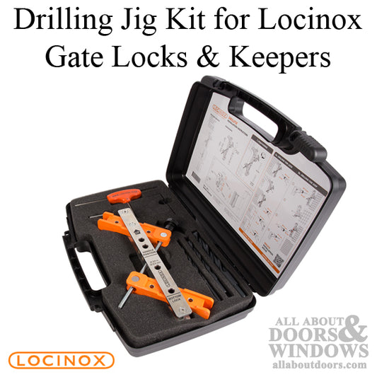 Drilling Jig and Tool Case for Locinox Surface-Mounted Gate Locks and Keeps