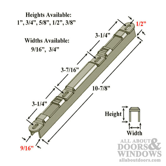 Narrow 5/8" Sliding Door Keeper, 1/2-N Raised Dual Point lock - YDI