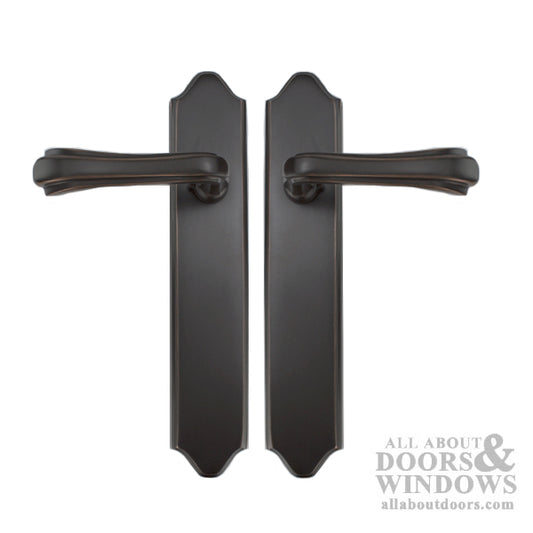 Double Door Handle Set For Use with Multipoint Lock, Non-Keyed, Wembley Lever, Oil Rubbed Bronze