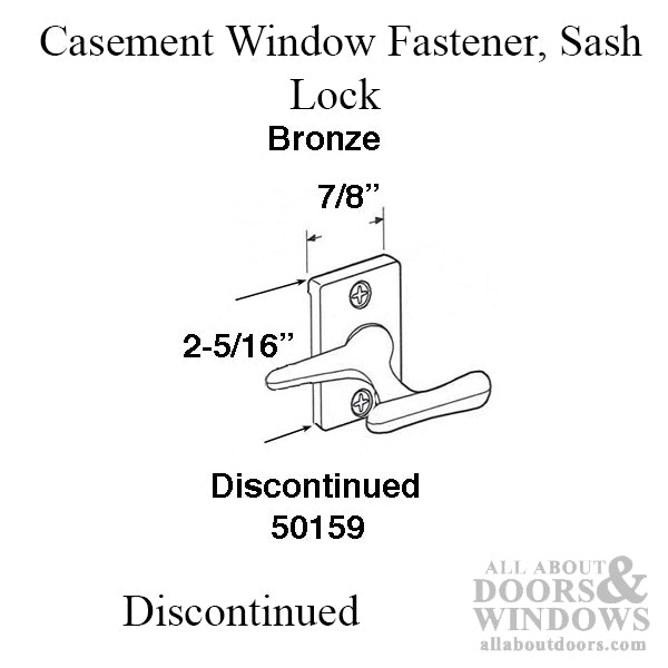 Discontinued Casement Window Fastener, Sash Lock - Discontinued Casement Window Fastener, Sash Lock