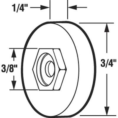 Discontinued Roller Assembly with 3/4 Inch Nylon Wheel for Sliding Screen Door
