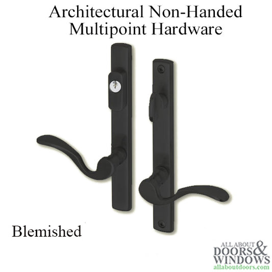 Active Keyed Multipoint Lock Door Handles for Swing Door - Black - BLEMISHED