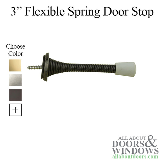 Steel Spring Door Stop, Flexible 3 - Choose Color