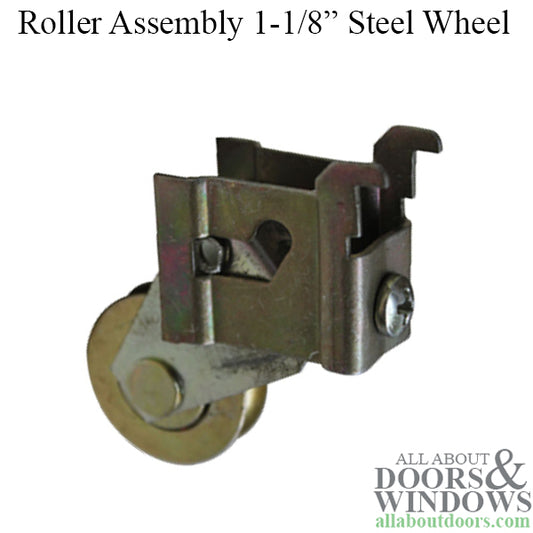 1-1/8  steel wheel, roller assembly