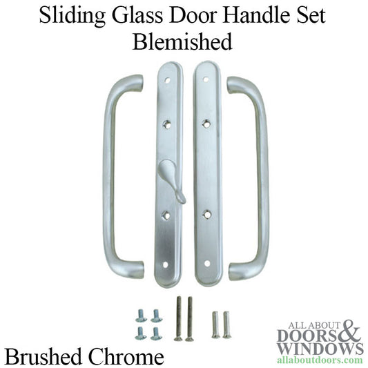 Blemished Olympus Handle CENTER Thumb, Sliding Glass Door - Brushed Chrome