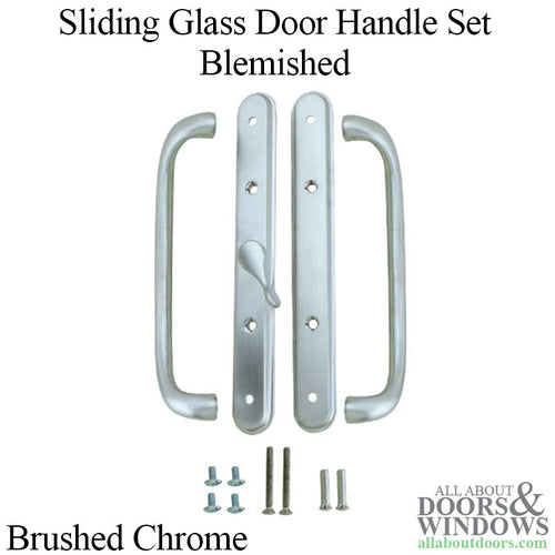 Blemished Olympus Handle CENTER Thumb, Sliding Glass Door - Brushed Chrome - Blemished Olympus Handle CENTER Thumb, Sliding Glass Door - Brushed Chrome