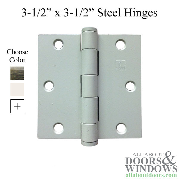 3.5 x 3.5 inch, Square Corners, Steel Hinges, Pair, Choose Color - 3.5 x 3.5 inch, Square Corners, Steel Hinges, Pair, Choose Color