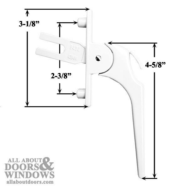 Locking Handle, with thumb tab - White - Locking Handle, with thumb tab - White