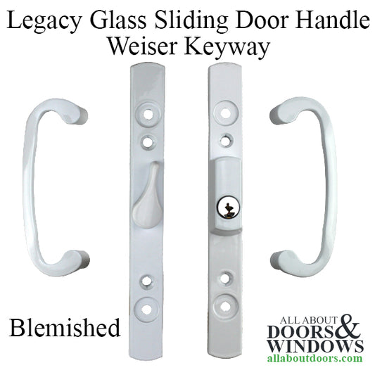 Blemished - Legacy Glass Sliding Door Handle, Keyed Centered Thumbturn