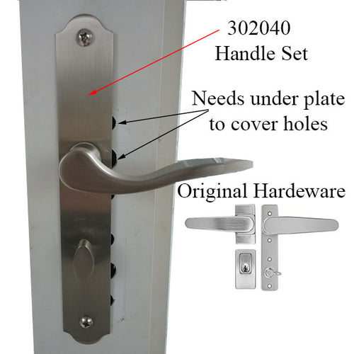 Mortise Storm Door Handle Hardware Kit with 1-1/2 Inch Backset - Brushed Chrome - Mortise Storm Door Handle Hardware Kit with 1-1/2 Inch Backset - Brushed Chrome