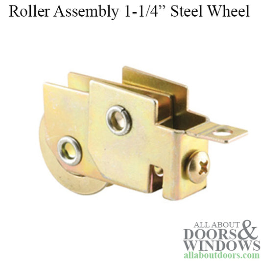 1-1/4 Steel Wheel, Roller Assembly