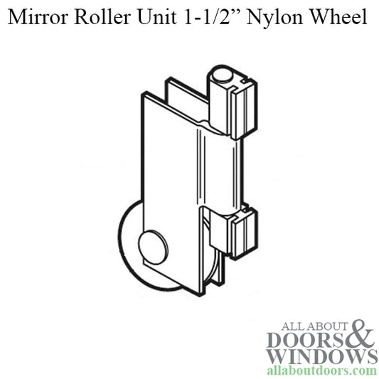 Mirror Door Roller Unit. 1-1/2 inch Wheel