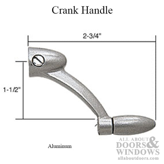 Crank Handle, 5/16 Spline, Streamlined -  Aluminum