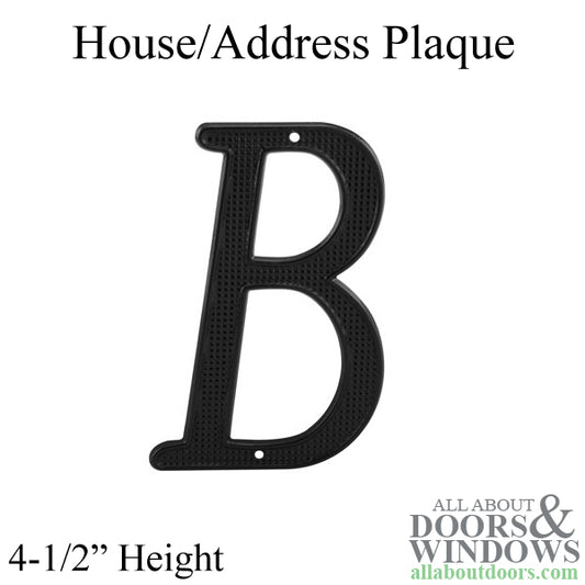 House Letter 4-1/4 Inch B - Black