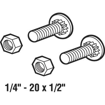 Bolts, Ribbed Neck - With Nuts - 12 Pack